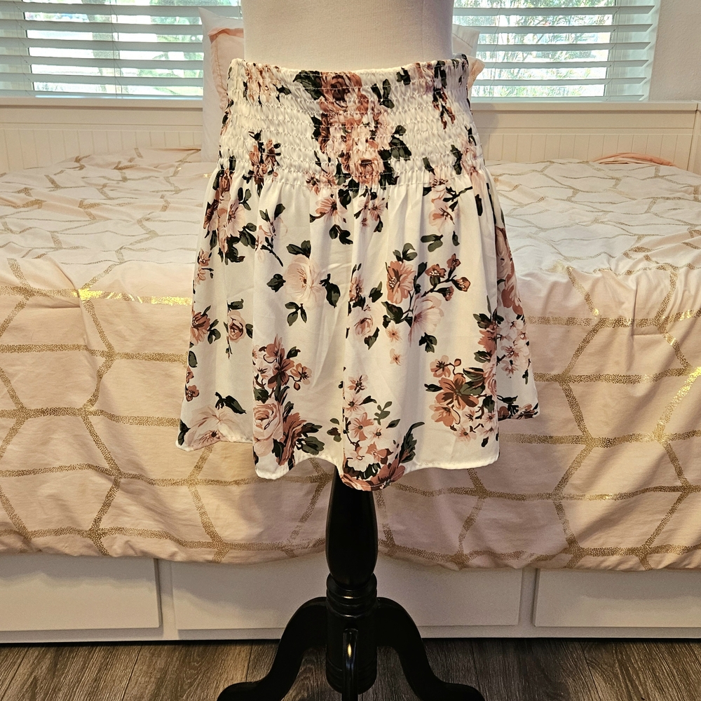 White Floral Skirt